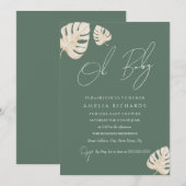 Invitation Sage Oh Baby Boho Baby shower de feuille (Devant / Derrière)