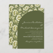 Invitation Sage Olive Green Botanical Arch Script Wedding (Devant / Derrière)