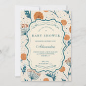 Invitation Sage Orange Botanical Baby Shower (Devant)