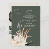 Invitation Sage Pampas Grass Boho nuptiale de douche Invitati (Devant / Derrière)