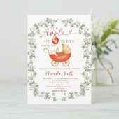 Invitation Sage Pomme de notre Baby shower oculaire Carriage (Debout devant)