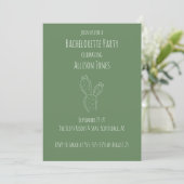 Invitation Sage Prickly Pear Cactus Bachelorette Party (Debout devant)