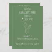 Invitation Sage Prickly Pear Cactus Bachelorette Party (Devant / Derrière)