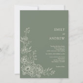 Invitation Sage QR Code Jardin Botanique Tout En Un 2 Mariage (Devant)