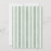Invitation Sage rayée Matcha Bubble Tea Fille Baby Shower (Dos)