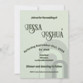 Invitation Sage Retro Funky Disco Mariage - Bold Modern Fun (Devant)