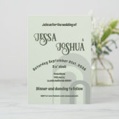 Invitation Sage Retro Funky Disco Mariage - Bold Modern Fun (Debout devant)