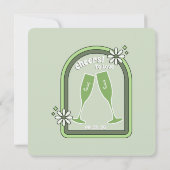 Invitation Sage Retro Funky Disco Mariage - Enregistrer la da (Dos)