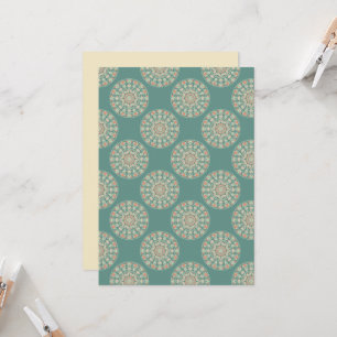 Invitation Sage Rétro & Sable Ornat Polka Dot Mandala