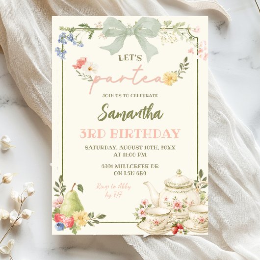 Invitation Sage Rose Marché des Fermiers Let's Par Tea Annive