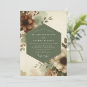 Invitation Sage Russet Bloom Wedding (Debout devant)