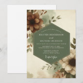 Invitation Sage Russet Bloom Wedding (Devant / Derrière)