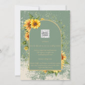 Invitation Sage rustique Vert Tournesols Jaunes Mariage Allin (Dos)