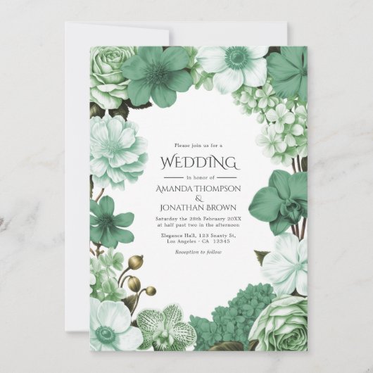 Invitation Sage Silver, Eucalyptus Drift & Snowdrop Mint (Devant)