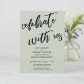 Invitation Sage Simple Célébrez avec nous Réception de mariag (Debout devant)