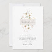Invitation Sage Simple Minimal Élégant Mariage Floral Pressé (Devant)