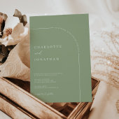 Invitation Sage Simple Moderne Mariage Arc