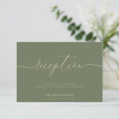 Invitation Sage Simple Wedding Reception (Debout devant)