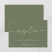 Invitation Sage Simple Wedding Reception (Devant / Derrière)
