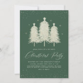 Invitation Sage Sparkly White Noël Arbres Fête Fête (Devant)