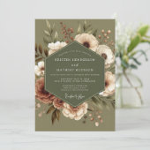 Invitation Sage Terracotta Bloom Wedding (Debout devant)