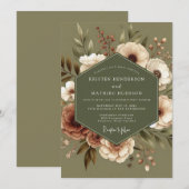 Invitation Sage Terracotta Bloom Wedding (Devant / Derrière)