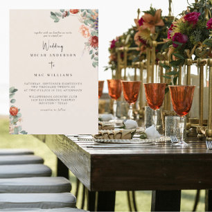 Invitation Sage & Terracotta Pas de parents Mariage