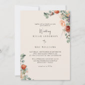 Invitation Sage & Terracotta Pas de parents Mariage (Devant)