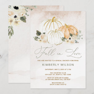 Invitation Sage Tombez amoureux Citrouilles Tombez Mariage Sh
