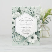 Invitation Sage Tonal Botanical Wedding (Debout devant)