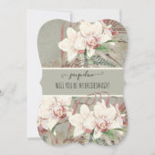 Invitation Sage Tropical Orchid Floral Soyez ma servante (Devant)