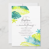 Invitation Sage - Turquoise et citron Baptême tropical (Devant)