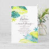 Invitation Sage - Turquoise et citron Baptême tropical (Debout devant)
