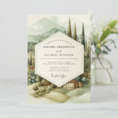 Invitation Sage Tuscan Vineyard Wedding (Debout devant)