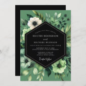 Invitation Sage Verdant Anemone Wedding (Devant / Derrière)