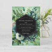 Invitation Sage Verdant Succulent Wedding (Debout devant)