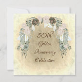 Invitation Sage Vert Aquarelle Fleurs Mariage doré (Devant)