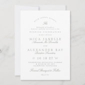 Invitation Sage Vert Blanc Classique Élégant Mariage formel (Devant)