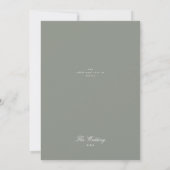 Invitation Sage Vert Blanc Classique Élégant Mariage formel (Dos)