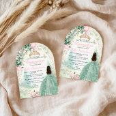 Invitation Sage Vert Blush Rose Forêt Enchantée 15 Ans