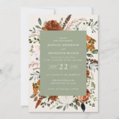Invitation Sage vert chic floral élégant détails de mariage Q (Devant)