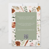 Invitation Sage vert chic floral élégant détails de mariage Q (Dos)