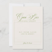 Invitation Sage Vert Classique Ivory Calligraphie Panneau de (Devant)