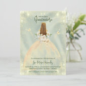 Invitation Sage Vert Et Rose D'Or Élégant Quinceañera (Debout devant)