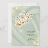 Invitation Sage Vert Et Rose D'Or Élégant Quinceañera (Dos)