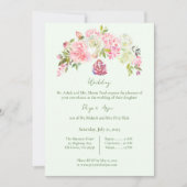 Invitation Sage Vert et rose Floral Mariage Hindu Ganesh (Devant)