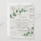 Invitation Sage vert Eucalyptus feuillage botanique bois blan (Devant)