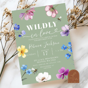 Invitation Sage Vert Fleur Sauvage Amoureuse Folle Enterremen