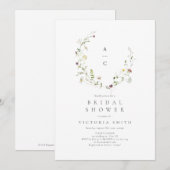 Invitation Sage Vert Fleur Sauvage Rustique Bohème Enterremen (Devant / Derrière)
