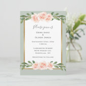 Invitation Sage Vert Floral Aquarelle Mariage romantique (Debout devant)